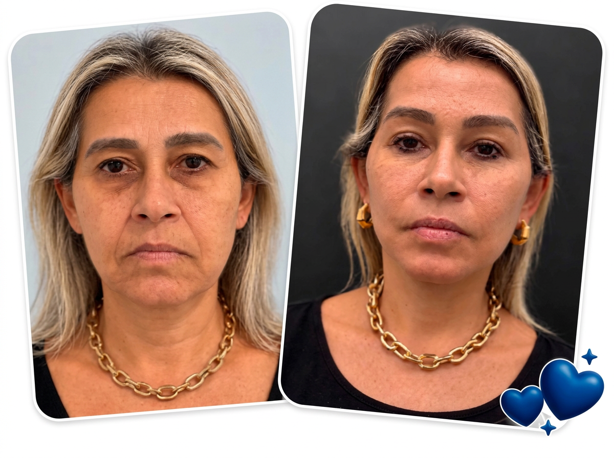 Antes e depois de aluna
